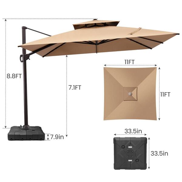 Crestlive Products 10.5 ft. x 10.5 ft. Double Top Cantilever Tilt