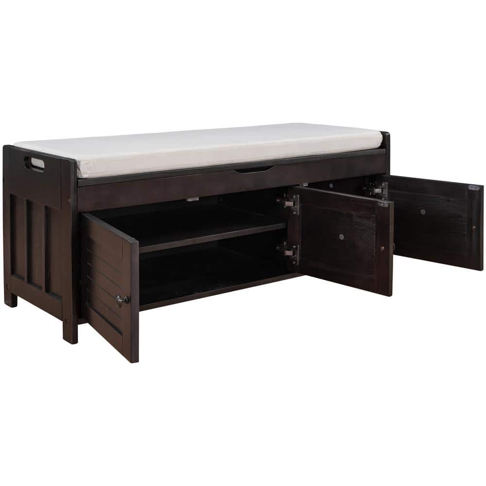 43.5 in. W x 16 in. D x 18 in. H Brown Bathroom Linen Cabinet