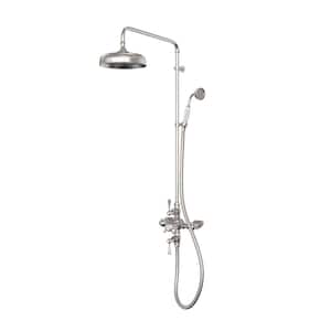 Abbey 10 in. x 22 in. Shower Faucet Set with Handshower in Brushed Nickel