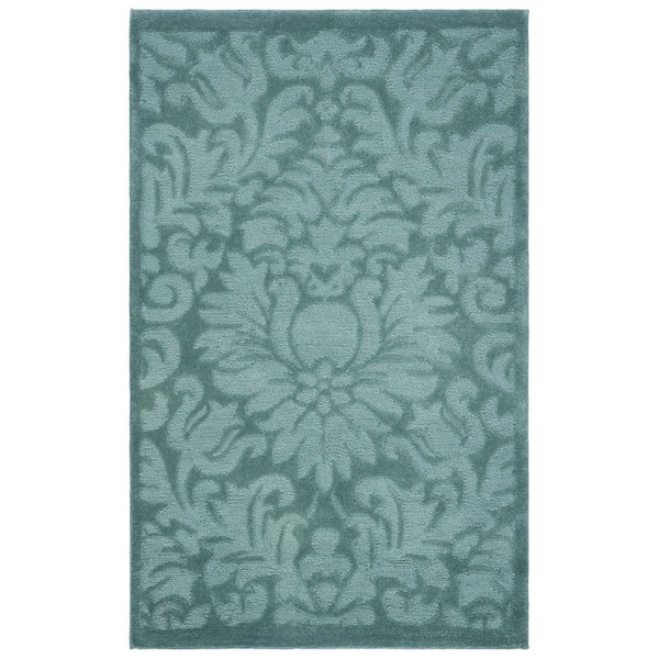 Total Performance 3 ft. x 5 ft. Gray/Blue Floral Ornate Area Rug