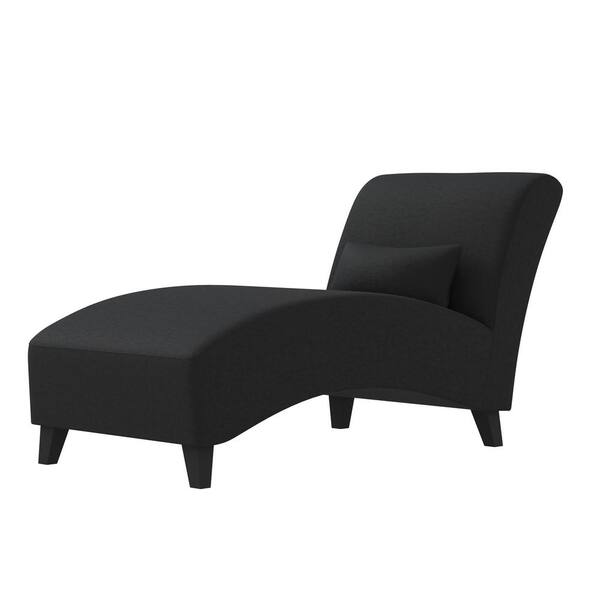 black microfiber chaise lounge