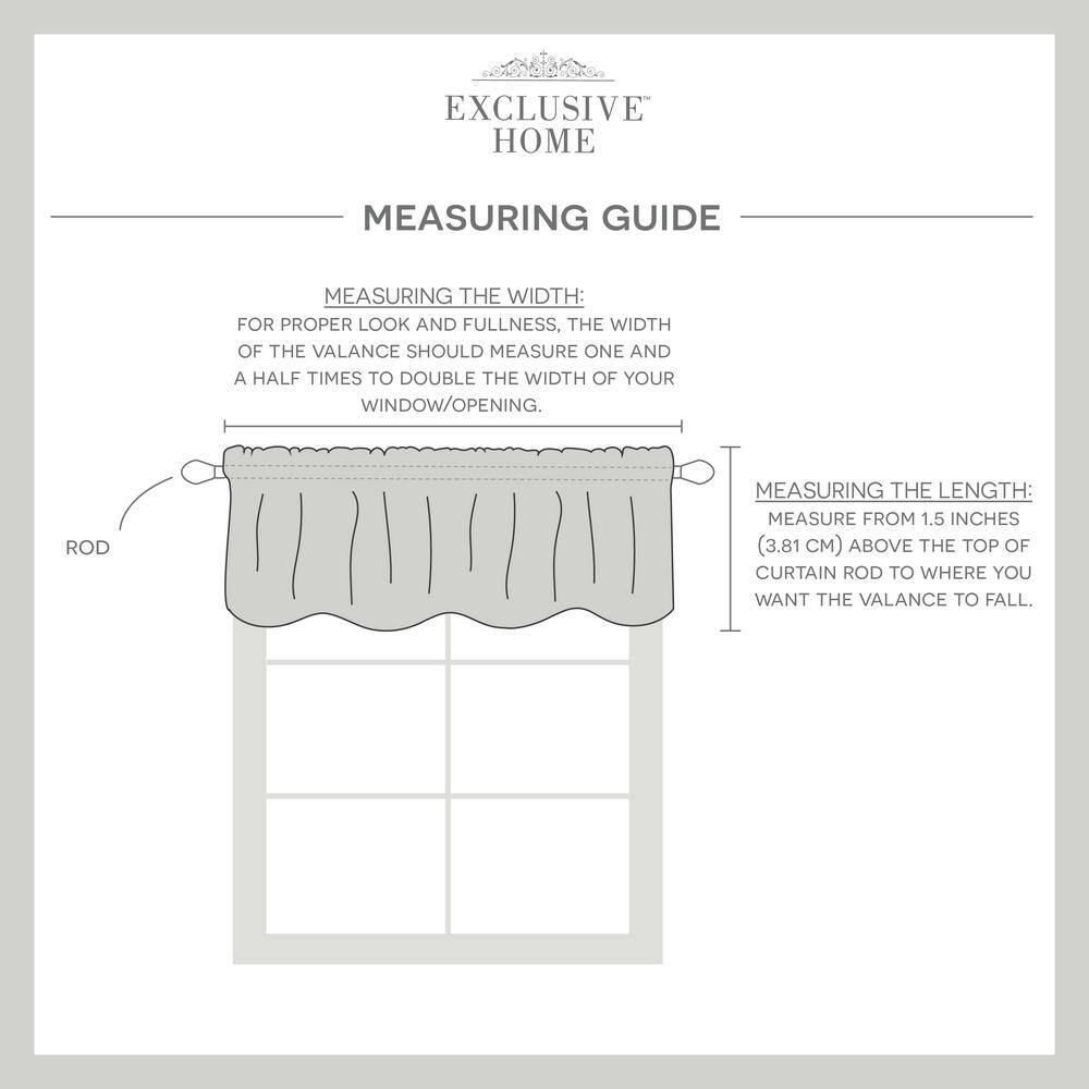 Black Pearl Linen-Like Scalloped Rod Pocket Valance