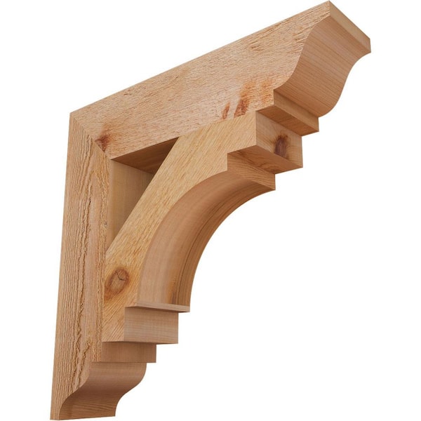 Ekena Millwork 4 in. x 18 in. x 18 in. Western Red Cedar Merced Traditional Rough Sawn Bracket