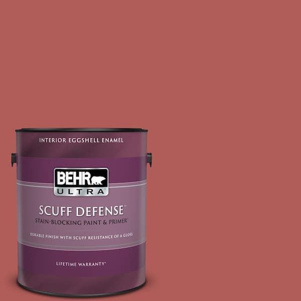 BEHR ULTRA 1 gal. #160D-6 Pottery Red Extra Durable Eggshell Enamel Interior Paint & Primer