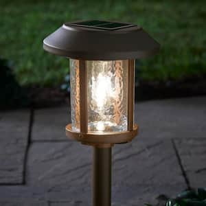 2Pc Vintage Solar LED Night Light Outdoor Garden Path Metal Lantern Pendant Lamp