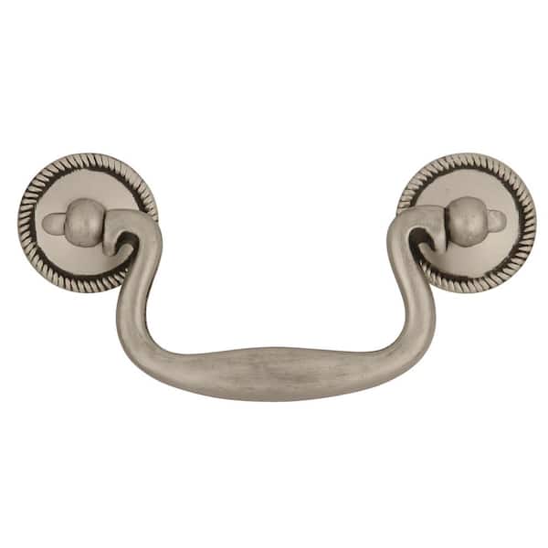 HICKORY HARDWARE 3 in. Center-to-Center Silver Stone Furniture Bail Pull  P8049-ST - The Home Depot
