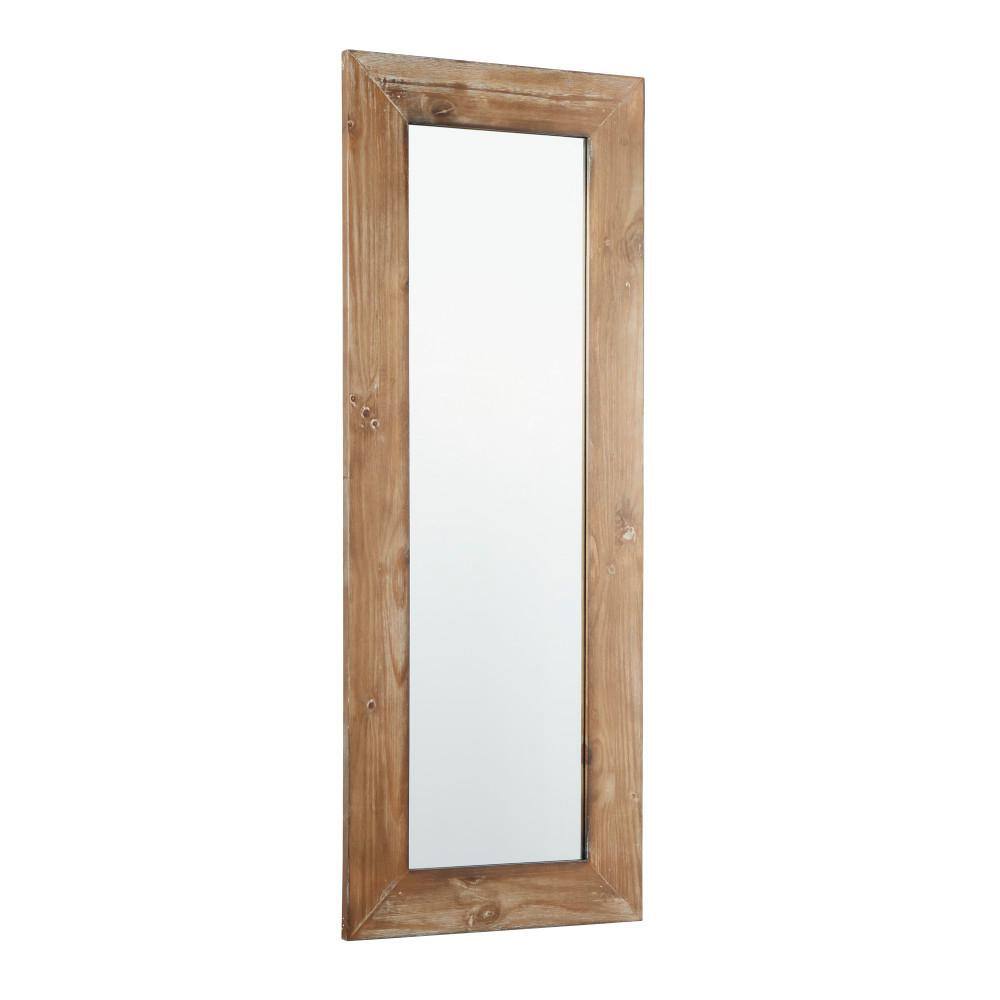 Oversized Brown Rectangular Full Length Wood Mirror