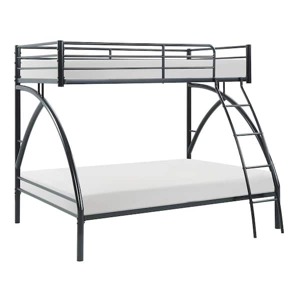 Lazzara Clementine Black Finish Twin/Full Metal Bunk Bed