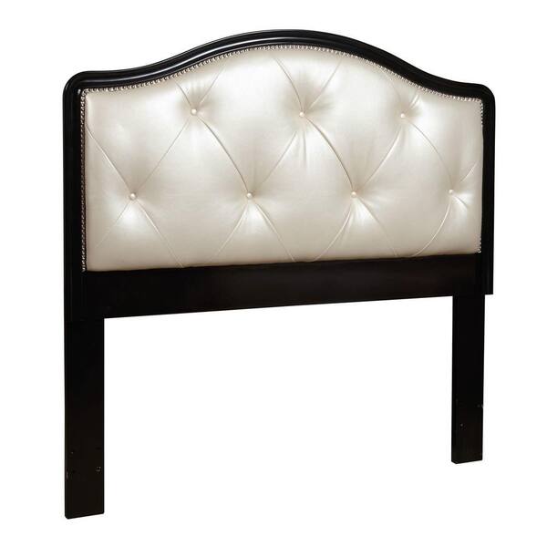 PRI Upholstered Queen Headboard in Black and Pearl
