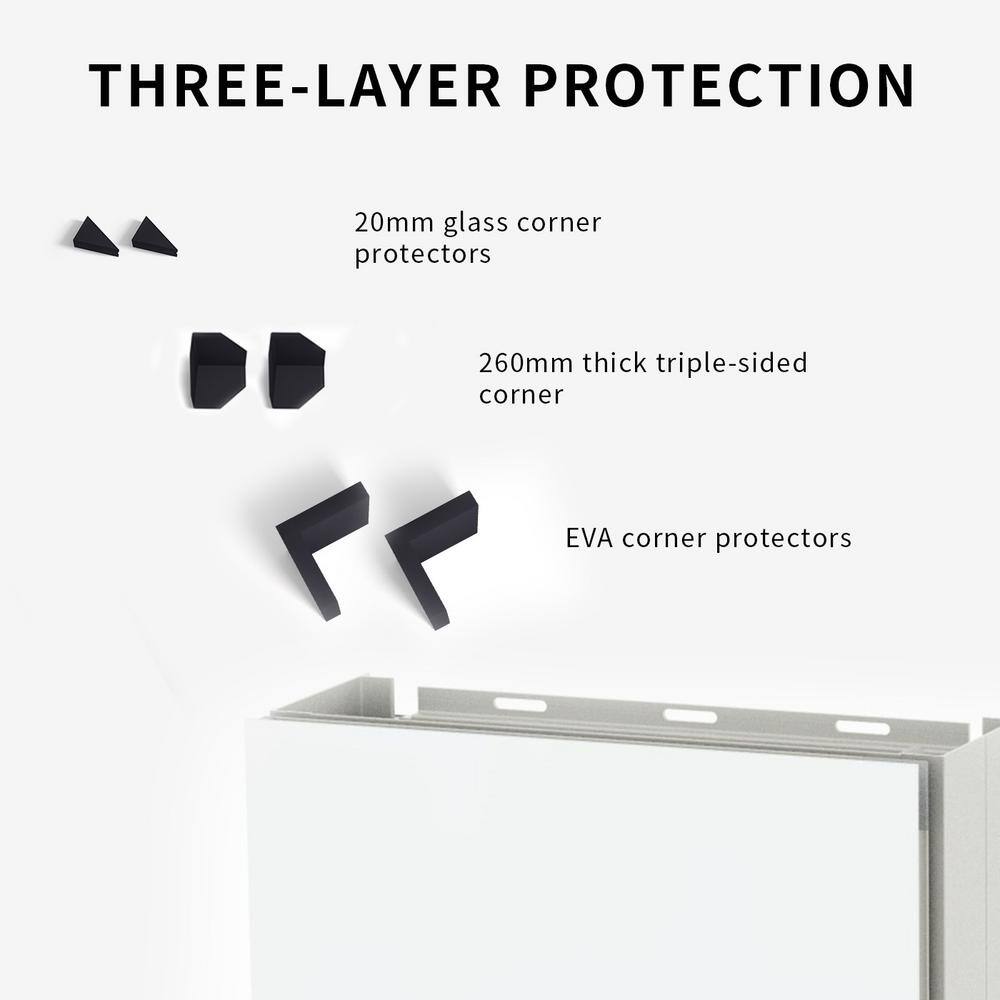 Taimei 24'' H Satin Aluminum Medicine Cabinet with Frameless Mirror