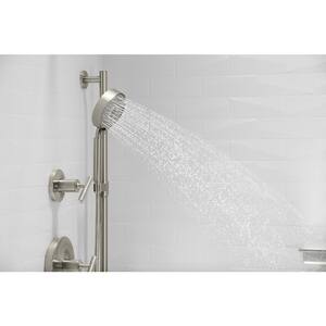 Purist 3-Spray Patterns 1.75 GPM 5 in. Wall Mount Fixed Shower Head Handshower Kit in Vibrant Polished Nickel