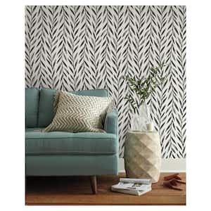 Willow Black Paper Peel & Stick Repositionable Wallpaper Roll (Covers 34 Sq. Ft.)