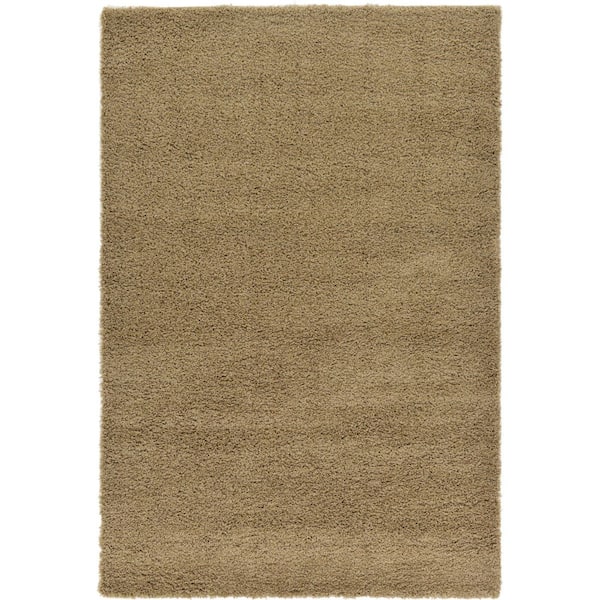 Unique Loom Solid Shag Sandy Brown 6 ft. x 9 ft. Area Rug