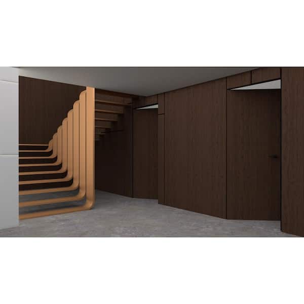 36 in. x 96 in. Unassembled Left-Hand/Inswing Solid Core Oak Flush Mount Hidden Bookcase Door with Silver Hinge Finish