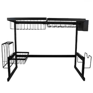 TOOLKISS 40.5 in. Black Stainless Steel Standing Wide Over Sink Dish Drying  Rack TK19038 - The Home Depot