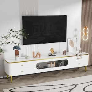 70.9 in. White Modern MDF Wood TV Stand Fits TV's up to 80 in.