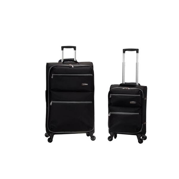 Rockland Gravity 2-Piece Light Weight Softside Luggage Set, Black