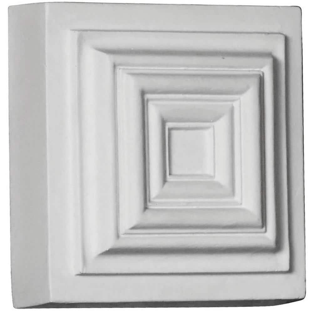 Primed White Urethane Leandros Rosette 4.38 x 4.38 x 1.25 in.