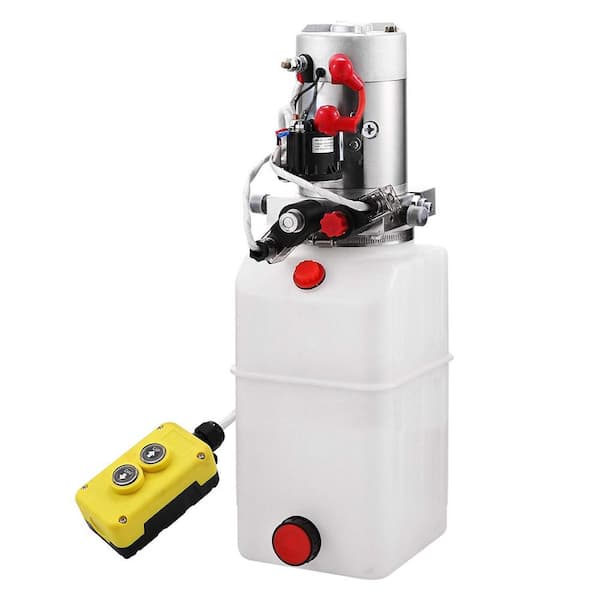 VEVOR Hydraulic Power Unit 6 qt. Hydraulic Pump Double Acting DC12V Hydraulic Power Pack for Dump Truck Dump Trailer SAE6 Port