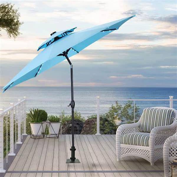 brentwood patio umbrellas Best Choice Products 10ft Outdoor Steel Market Patio Umbrella w/ Crank, Tilt Push Button, 6 Ribs