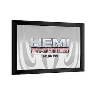 RAM Hemi 26 in. W x 15 in. H Wood Black Framed Mirror