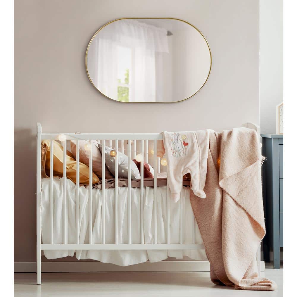 Elegant Gold Full-Length Capsule Wall Mirror 23x35