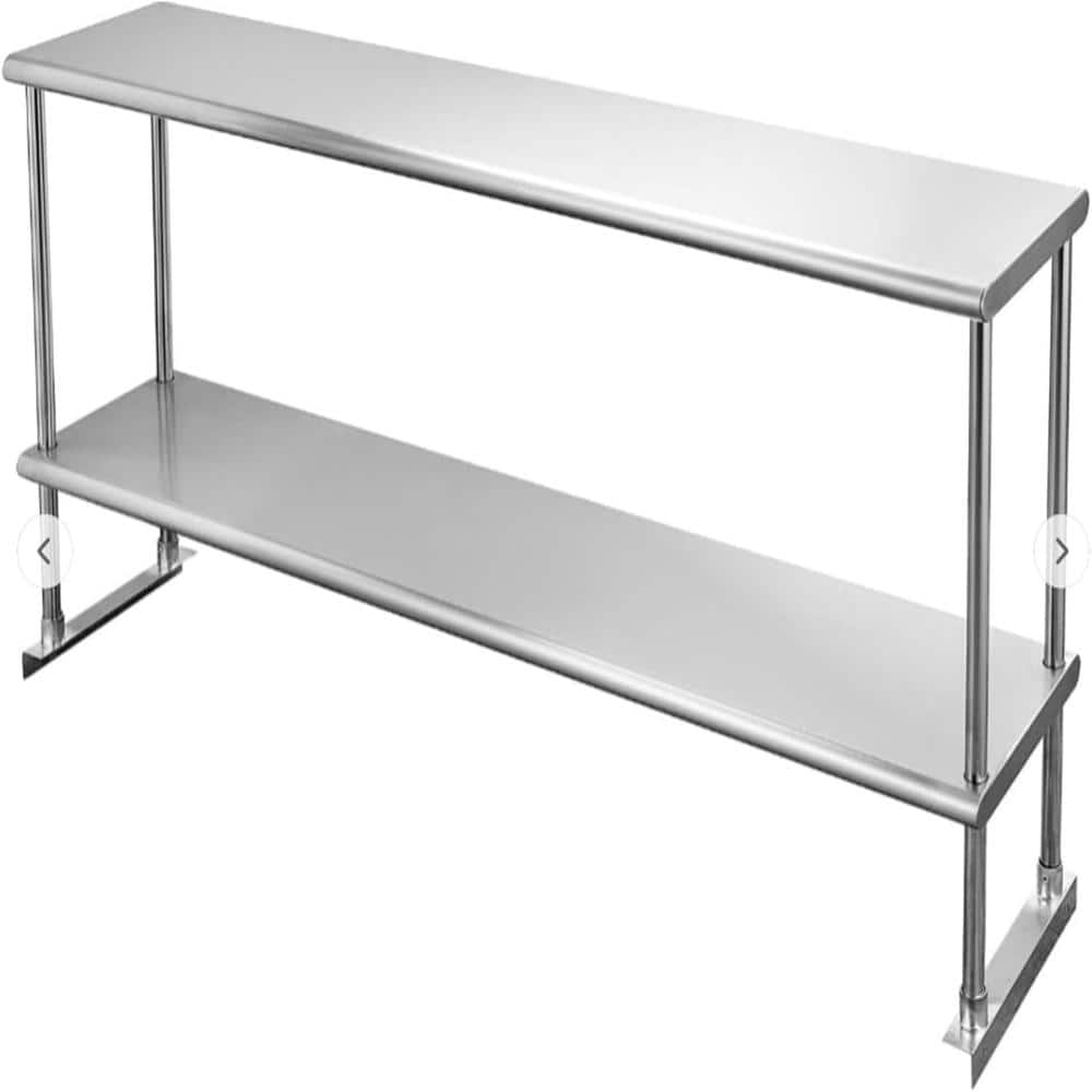 "60""x12""x37"" 2-Tier Stainless Steel Overshelf Stand Adjustable Rack, Heavy Duty Prep Table for Workshop, Kitchen Storage" price history on PriceWatchPro