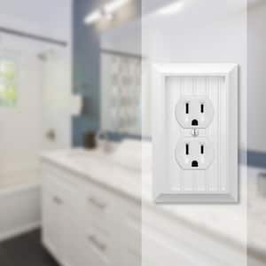 Cottage 1-Gang White Single Outlet Duplex Wood BMC Compound Wall Plate