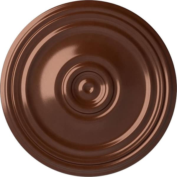 Ekena Millwork 21 in. x 1-1/4 in. Reece Urethane Ceiling Medallion (Fits Canopies upto 6-3/4 in.), Copper Penny