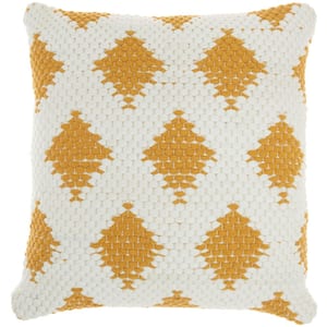 Lifestyles Mustard Yellow 20 in. x 20 in. Throw Pillow