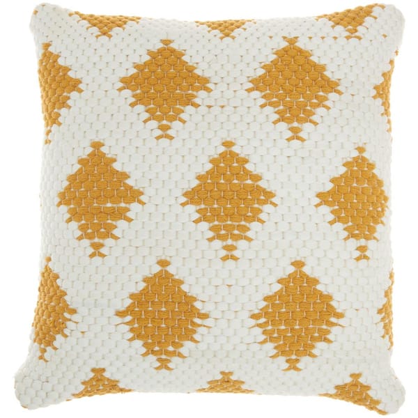 Lifestyles Mustard Yellow 20 in. x 20 in. Throw Pillow