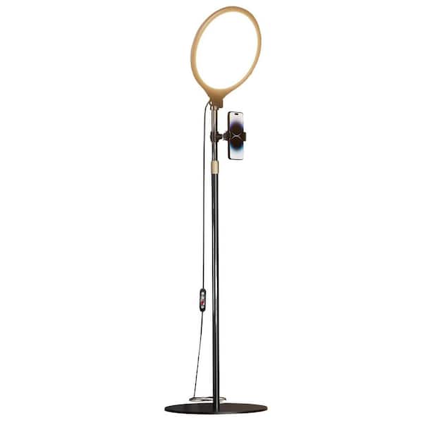 10.5 in. Black Ring Light with Adjustable 72 in. Tripod Phone Holder 3-Lighting Modes for Video Makeup
