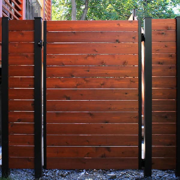 HOFT Gate Frame Kit 71 in. Black Aluminum for Horizontal Boards (hinges and locks sold separately)