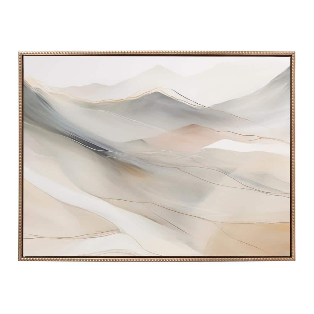 Gold Framed Abstract Mystic Mountain Landscape Canvas Art, 32" x 42"