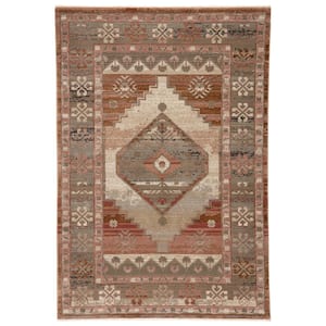 Constanza Blush/Gray 9 ft. 6 in. x 12 ft. 7 in. Medallion Area Rug