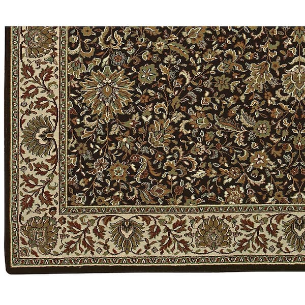 Alyssa Brown/Ivory 6 ft. x 6 ft. Round Oriental Abstract Area Rug