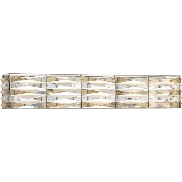 Progress Lighting The Pointe Collection 4-Light Polished Chrome Bathroom Vanity Light with Clear And Champagne Glass