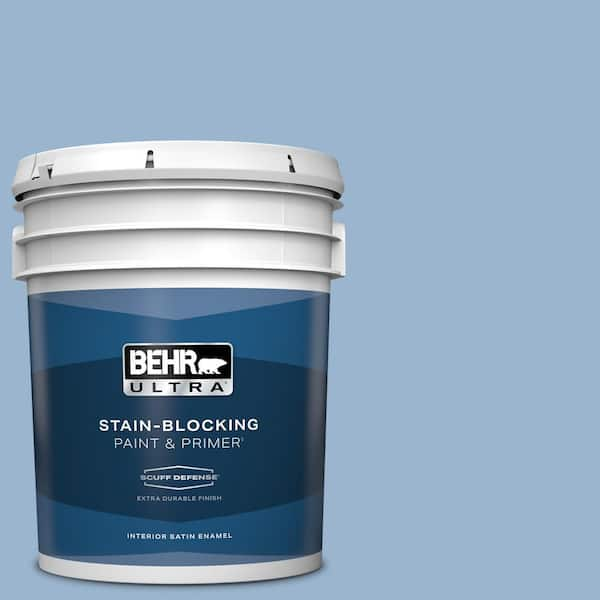 BEHR ULTRA 5 gal. #PPU14-10 Blue Suede Extra Durable Satin Enamel Interior Paint & Primer