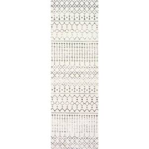 Blythe Modern Moroccan Trellis Gray 3 ft. x 8 ft. Runner Rug