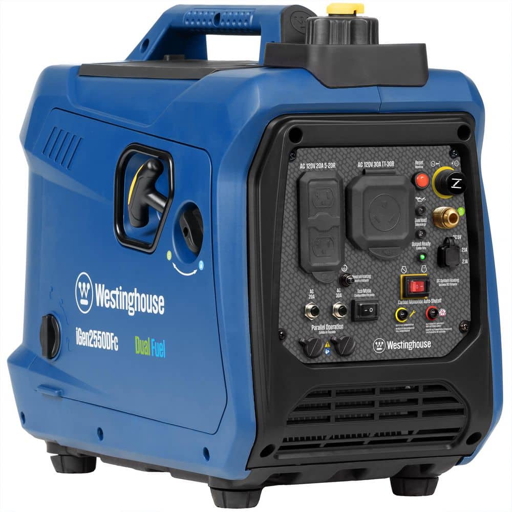 Westinghouse 2,550 Watt Dual Fuel Gas and Propane Powered Portable ...