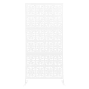 White 6.2 ft. x 2.9 ft. Steel Outdoor/Indoor Decorative Privacy Panel Balcony Garden Privacy Screen