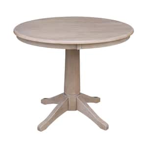 Olivia 36 in. Round Weathered Taupe Gray Dining Table