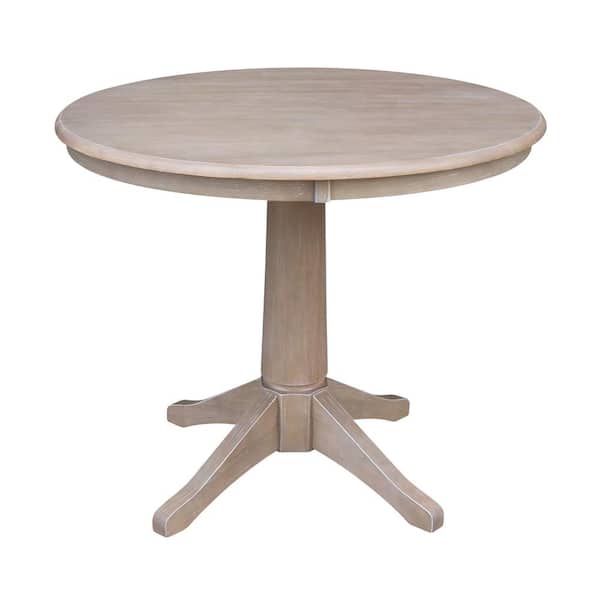 International Concepts Olivia 36 in. Round Weathered Taupe Gray Dining Table