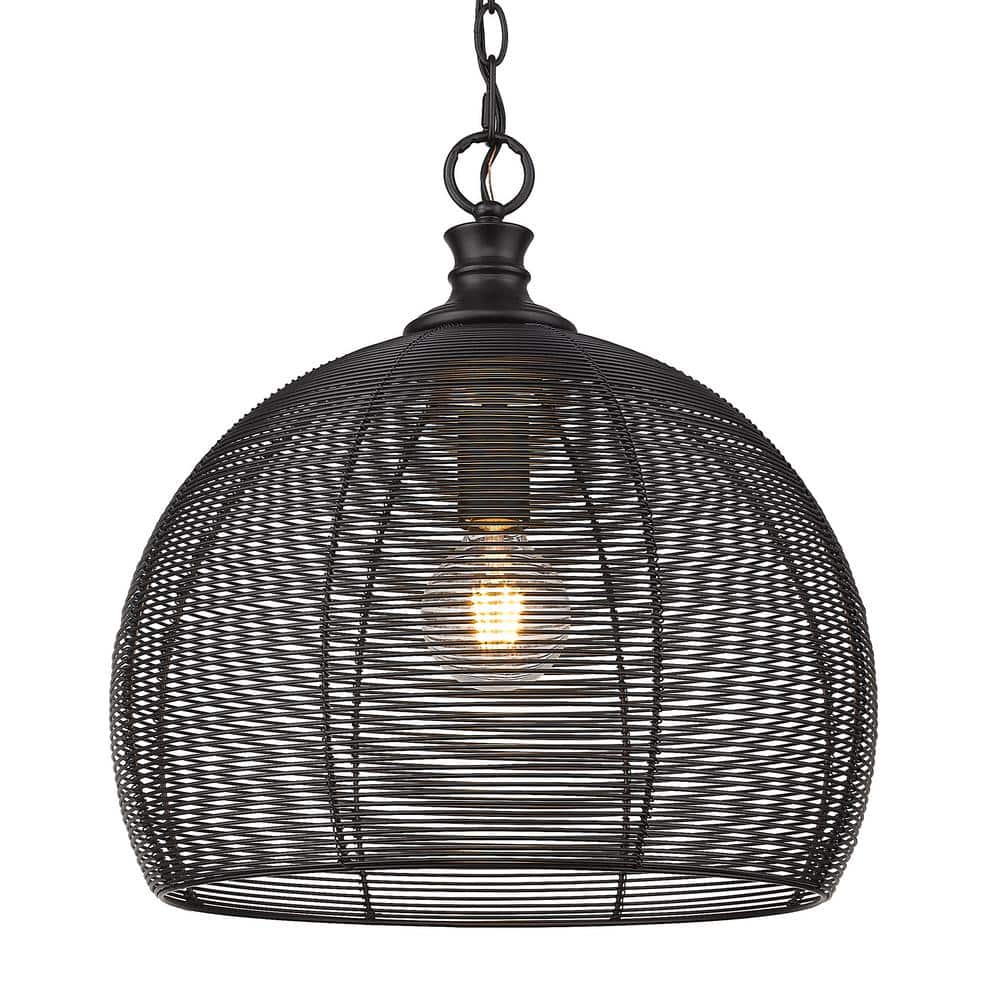 Matte Black Modern LED Bowl Pendant Light