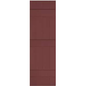 14 in. x 59 in. Lifetime Vinyl Custom Four Board Joined Board and Batten Shutters Pair Wineberry