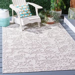 Global Gray/Light Gray 4 ft. x 6 ft. Abstract Indoor/Outdoor Area Rug