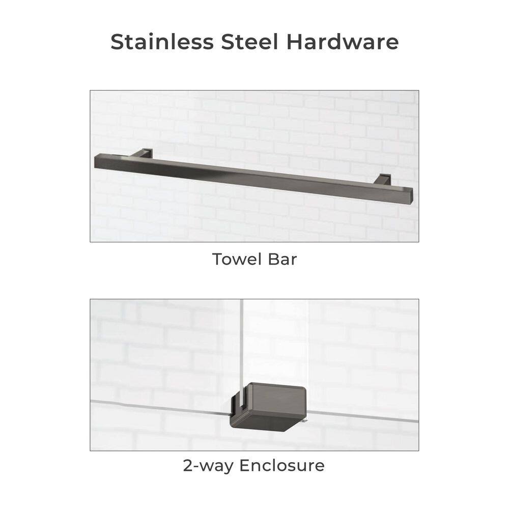 Portofino Frameless Brushed Nickel Double Sliding Shower Door