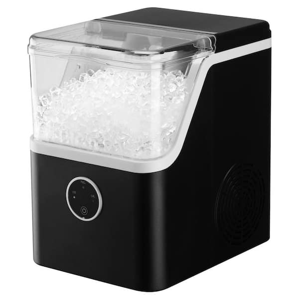 8.94 in. 33 lb. Nugget Portable Ice Maker in Black with lce Scoop and Self-Cleaning Mode