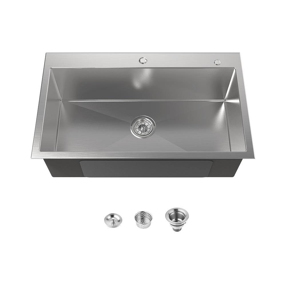32 in. Drop-In Single Bowl 20-Gauge Stainless Steel Workstation Kitchen Sink, with US Standard Drain and Hook price history on PriceWatchPro
