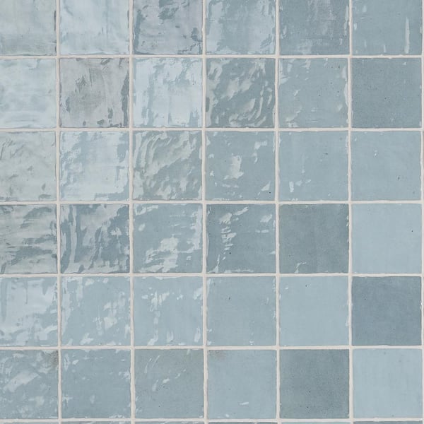 Ivy Hill Tile Kingston Blue 4 in. x 4 in. Polished Ceramic Wall Tile (5